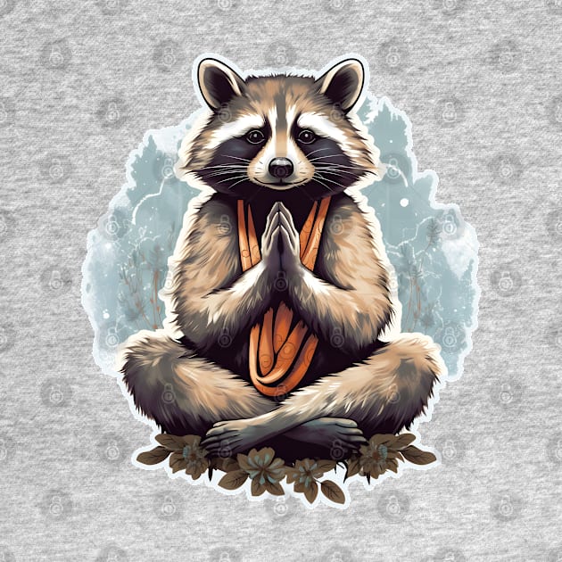 Yoga meditation raccoon by beangeerie